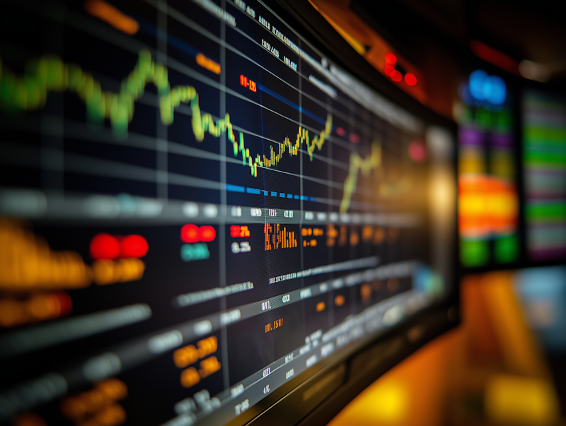 Profesional de planificación financiera analizando gráficos de crecimiento